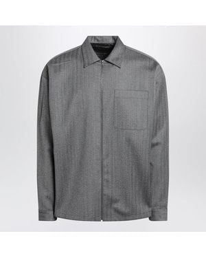 Prada Overshirt With Zip - Gray
