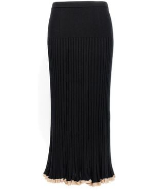 Proenza Schouler Ribbed Silk Blend Skirt - Black