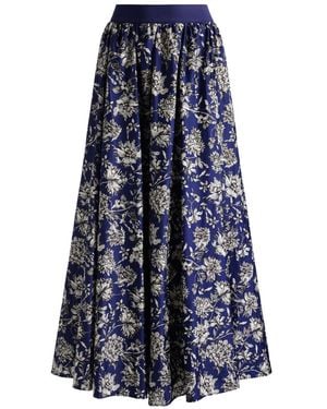 Alice + Olivia Alice + Olivia Nilda Cotton Maxi Skirt - Blue