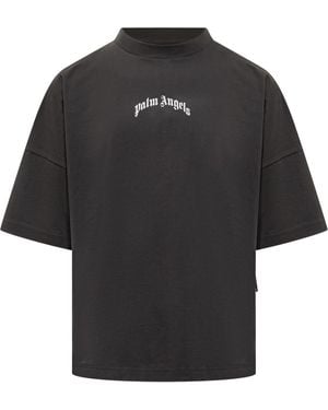 Palm Angels Logo Over Tee. - Black