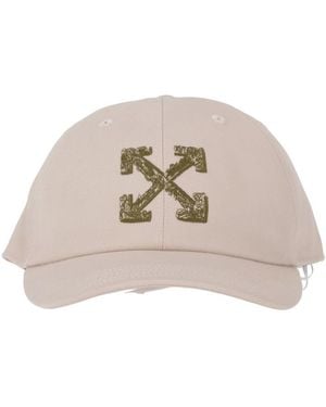 Off-White c/o Virgil Abloh Arrow Scribble Baseball Cap Sand - White