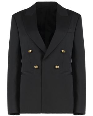 Bottega Veneta Double-Breasted Wool Blazer - Black