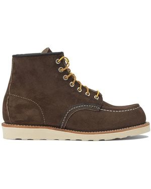 Red Wing "8836 Classic Moc Toe" Lace-Up Ankle Boots - Brown