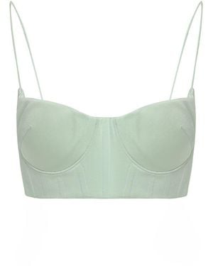 Alex Perry Crop Top With Thin Straps - Green