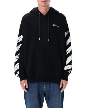 Off-White c/o Virgil Abloh Ink Arrow Cotton Skate Hoodie With Loose Fit - Black
