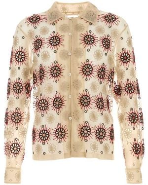 Bode Embellished Tulle Solarium Shirt - White