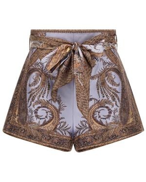 Zimmermann Hypnotic Flat Front Shorts - Brown
