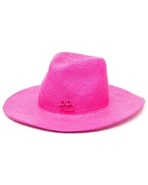Ruslan Baginskiy Fedora Straw Hat - Pink
