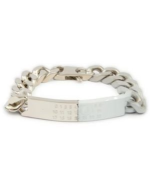 MM6 by Maison Martin Margiela Minimal Logo Id Tag Bracelet - Metallic