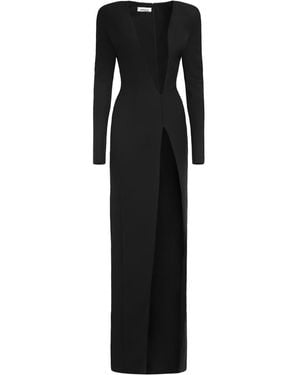 Monot Crepe Long Dress - Black