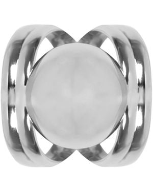 LAG World 'Gaze' Metallic Ring With Open Rear And Embossed Logo On The Inside - Grey