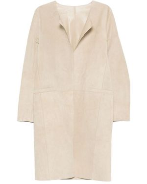 TOTEME Suede Leather Coat - Natural