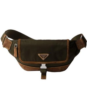 Prada Re-Nylon And Suede Belt Bag - Brown