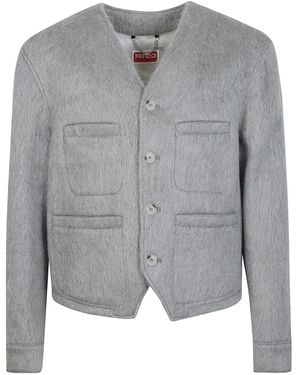 KENZO Collarless Jacket - Gray