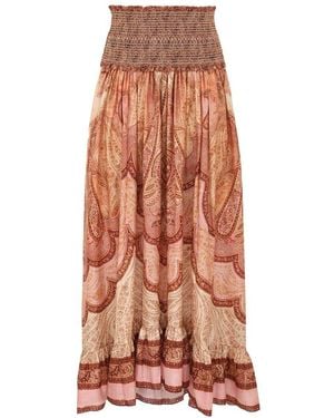Zimmermann "Wanderlust" Long Skirt - Orange