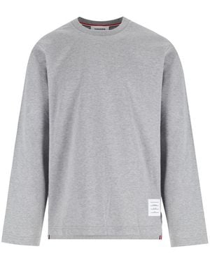 Thom Browne Logo T-Shirt - Grey