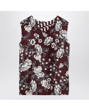 Max Mara Reversible Patterned Silk Camisole Top - Purple