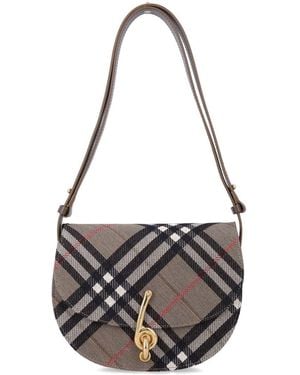 Burberry Small Bridle Check Jacquard Bag - Gray