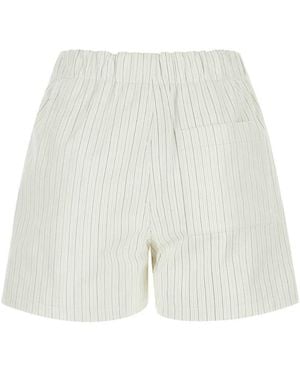 パンツ BOTTEGA VENETA Women Shorts  Burmudas 743610V36J0 2585 BROW Bottega Veneta Wide black/blue melange wool bermuda shorts