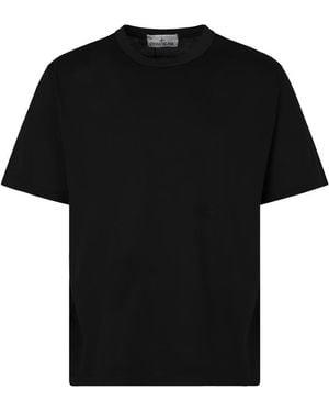 Stone Island Cotton Crew-Neck T-Shirt - Black