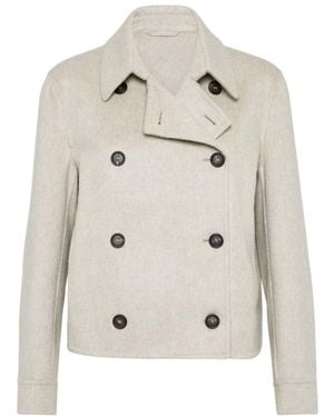 Brunello Cucinelli Cashmere Overcoat - Natural