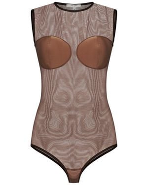 Nensi Dojaka Structured Cups Fitted Bodysuit - Brown