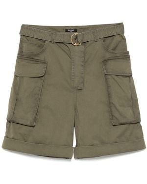 Balmain Dark Cotton Palazzo Pant - Green