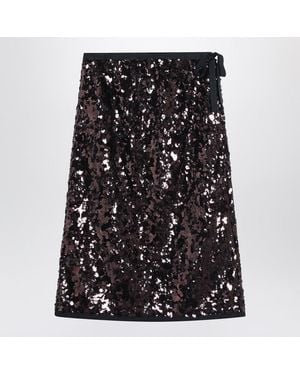 Prada Plum-Coloured Sequined Skirt - Black