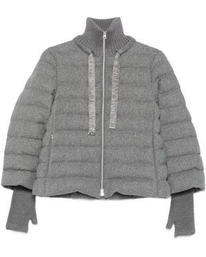 Herno Cashmere And Wool Padded Jacket - Grey