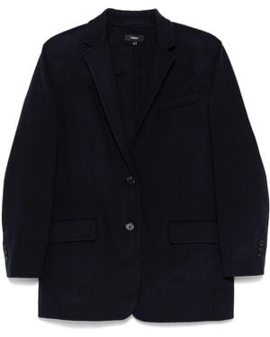 Theory Cashmere Cupro Notch Lapel Blazer - Blue