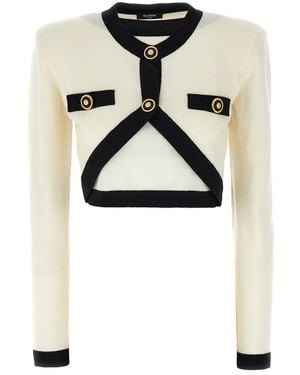 Balmain 'Filo Leone Catena' Jumper - White