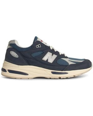 New Balance '991' Suede Blend Sneakers - Blue