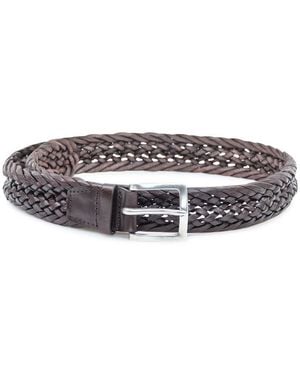 Orciani Braided Leather Belt Brown - Gray
