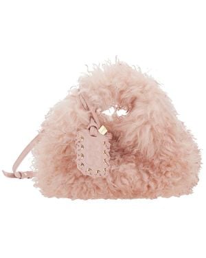 Ganni Handbag With Adjustable And Removable Shoulder Strap And Top Zip Closure - Pink
