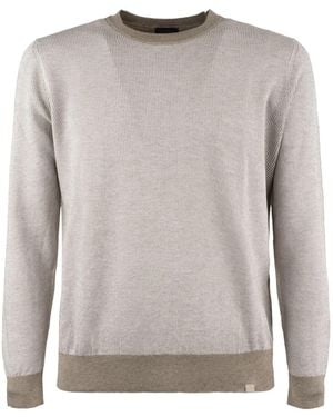 Paul & Shark Striped Cotton Cashmere Blend Jumper - Grey