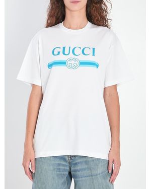Gucci Logo Printed T-Shirt - White
