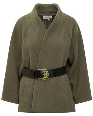 Ba&sh Coat With Waist Belt - Green