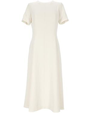 Theory Crepe Fit-and-Flare Midi Dress - White