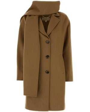 Michael Kors Camel Wool Blend Coat - Natural