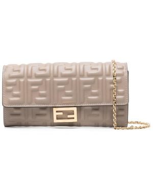 Fendi "Baguette" Crossbody Wallet - Grey