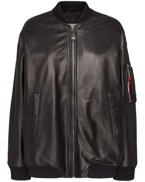 DSquared² Leather Oversize Bomber - Black