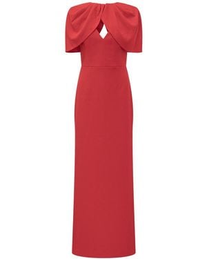 Rebecca Vallance Red Cape Long Dress
