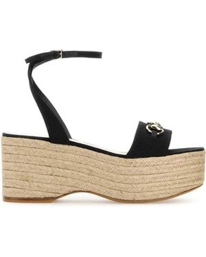Gucci Original Gg Fabric Wedges - Black