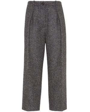 Brunello Cucinelli Cropped Suits Trousers Clothing - Grey