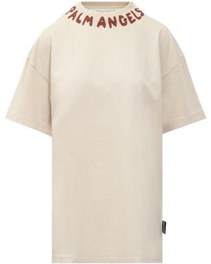 Palm Angels T-Shirt Logo Seasonel - Natural