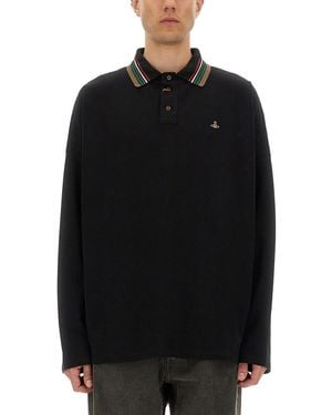 Vivienne Westwood Long-Sleeved Polo Shirt - Black
