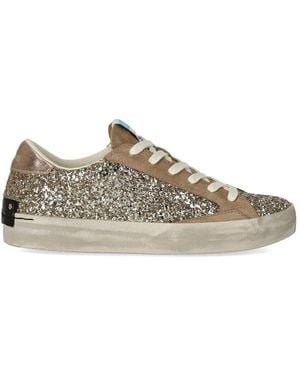 Crime London Distressed Glitter Sneaker - Brown