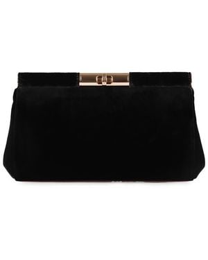 Dolce & Gabbana Marlene Velvet Clutch Bag - Black