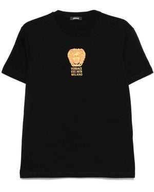VERSACE｜SHORT-SLEEVED ROUND NECK T-SHIRTS (1014237 1A10 Barocco Gym T-Shirt Black | VERSACE US