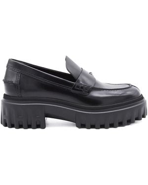 Hogan Leather Loafers - Black
